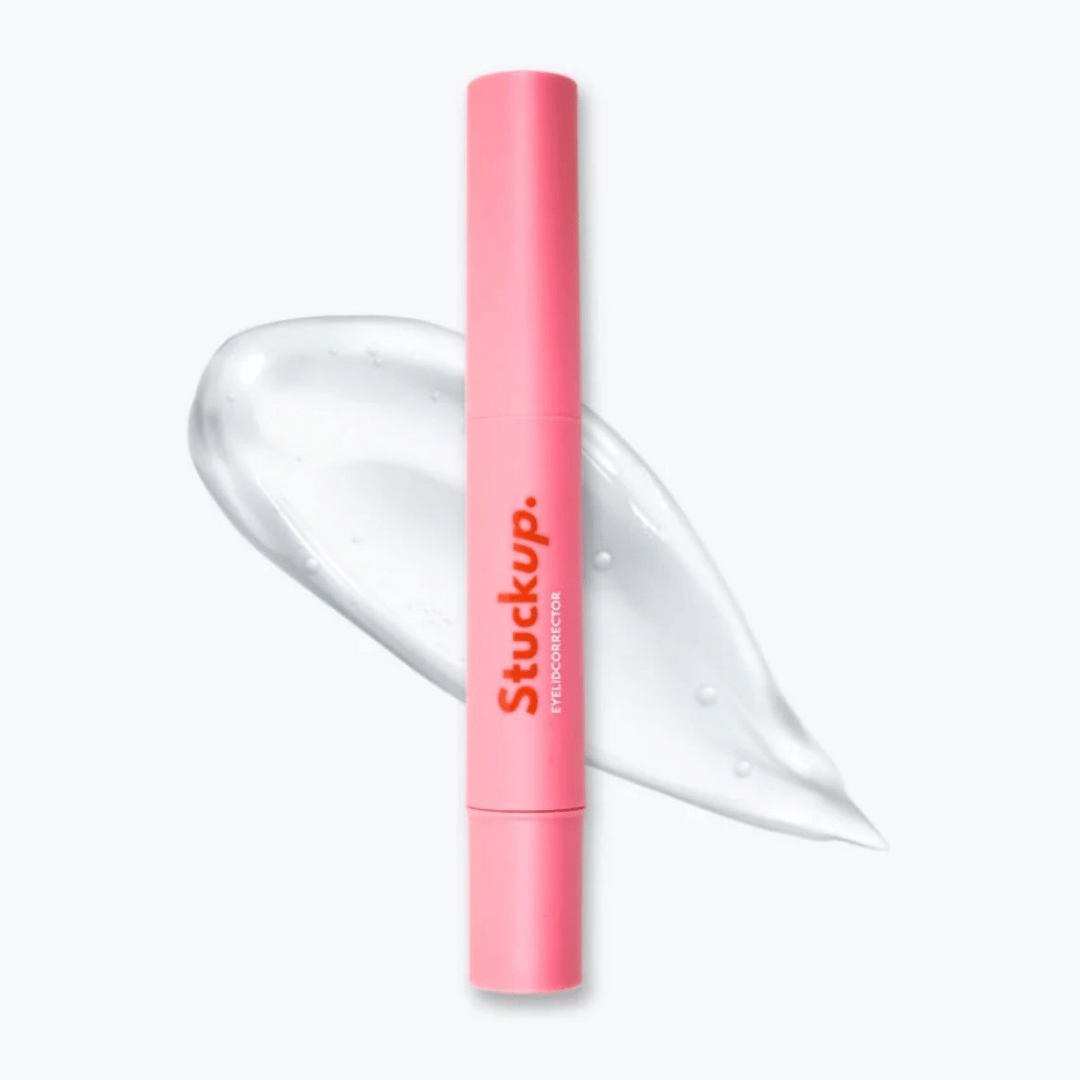 Stuckup Beauty Double Eyelid Glue bottle with sleek packaging and included applicator tool.