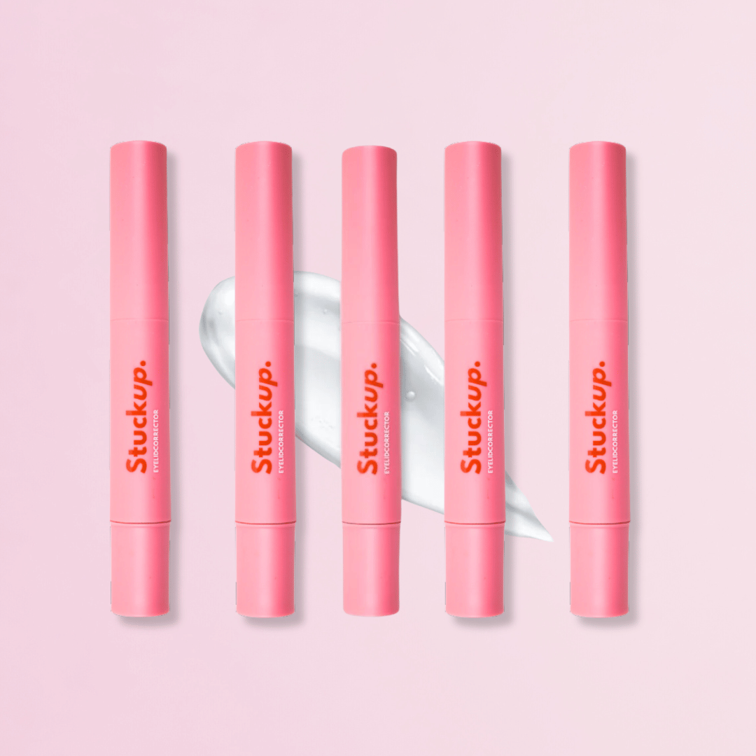 Five StuckUp Beauty Double Eyelid Glue tubes shown together for 5 Pack offer, designed for hooded eyes and monolids to create an instant eyelid lift.